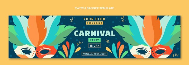 Flat carnival twitch banner