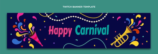 Flat carnival twitch banner