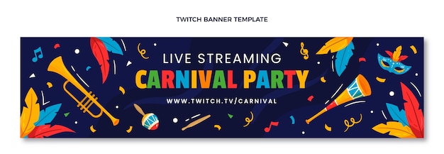 Flat carnival twitch banner