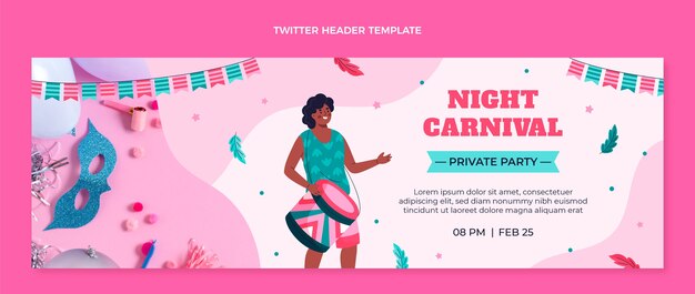 Flat carnival twitter header