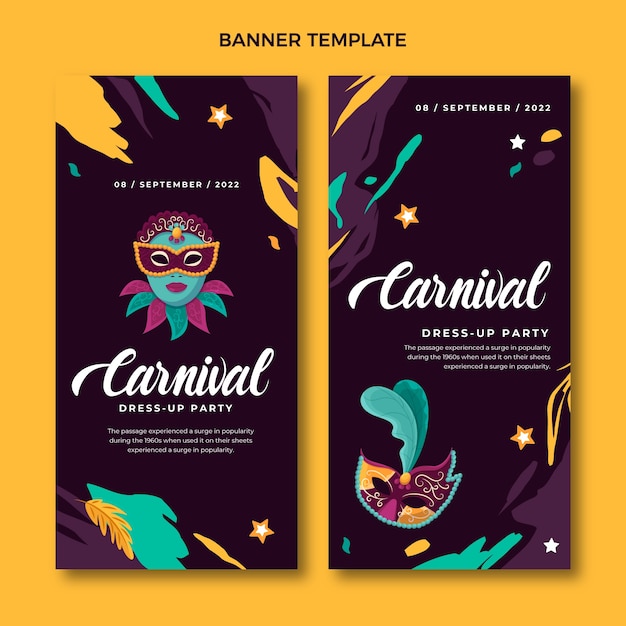 Flat carnival vertical banners set