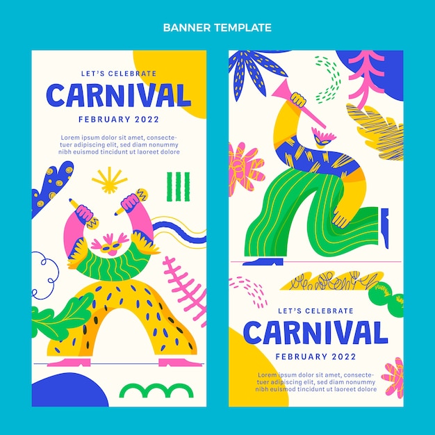 Free vector flat carnival vertical banners set