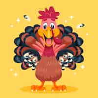 Free vector flat cartoon character illustration for thanksgiving day celebration