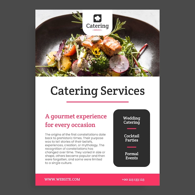 Free vector flat catering services flyer