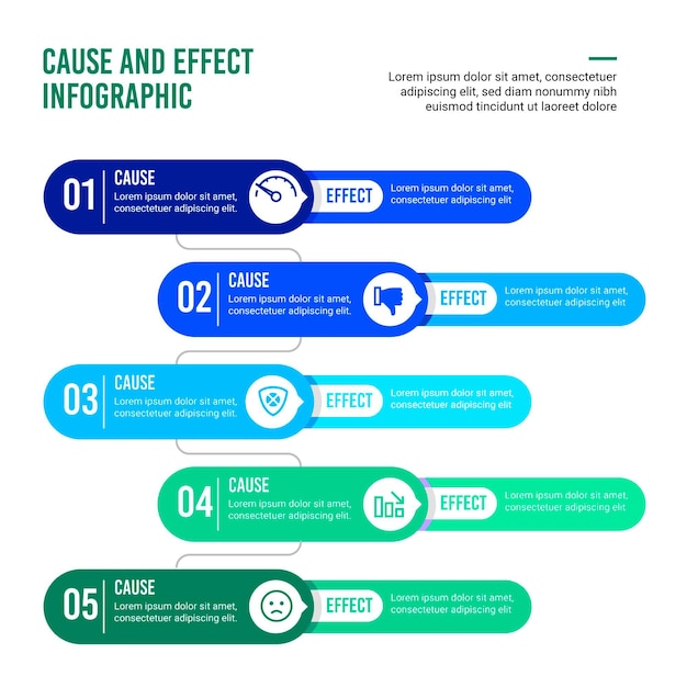 Free vector flat cause and effect infographic