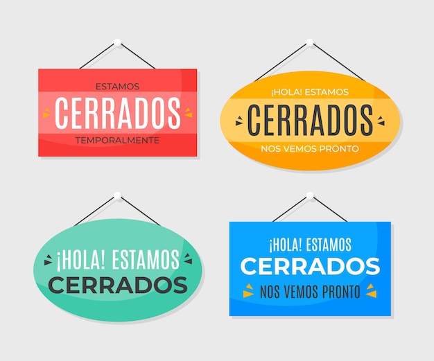 Flat cerrado signboard collection