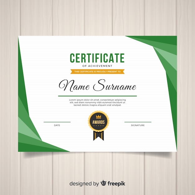 Free vector flat certificate template