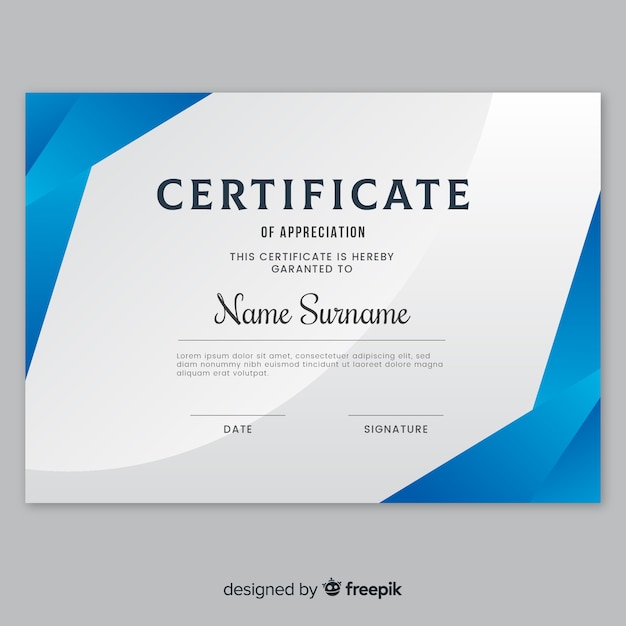 Flat certificate template