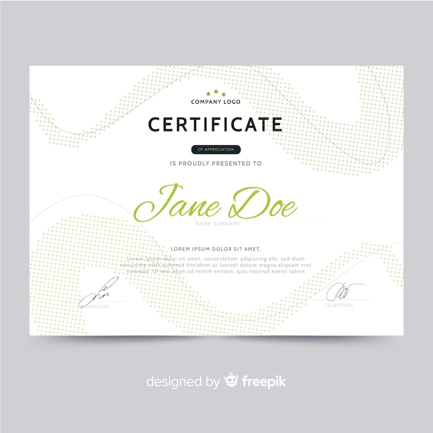 Flat certificate template