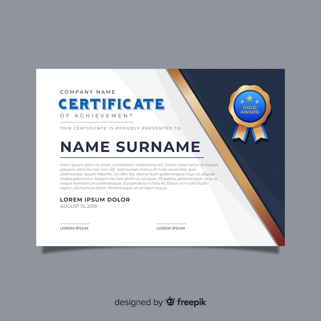 Flat certificate template