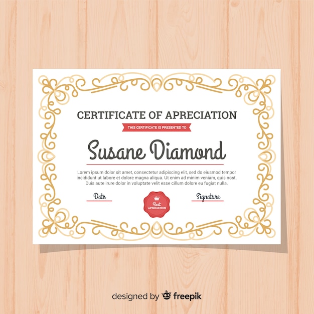 Free vector flat certificate template