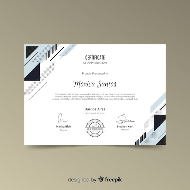 Free vector flat certificate template