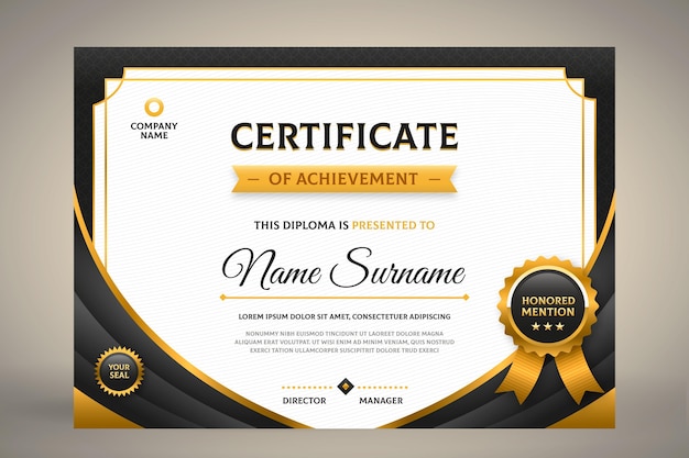 Flat certificate template