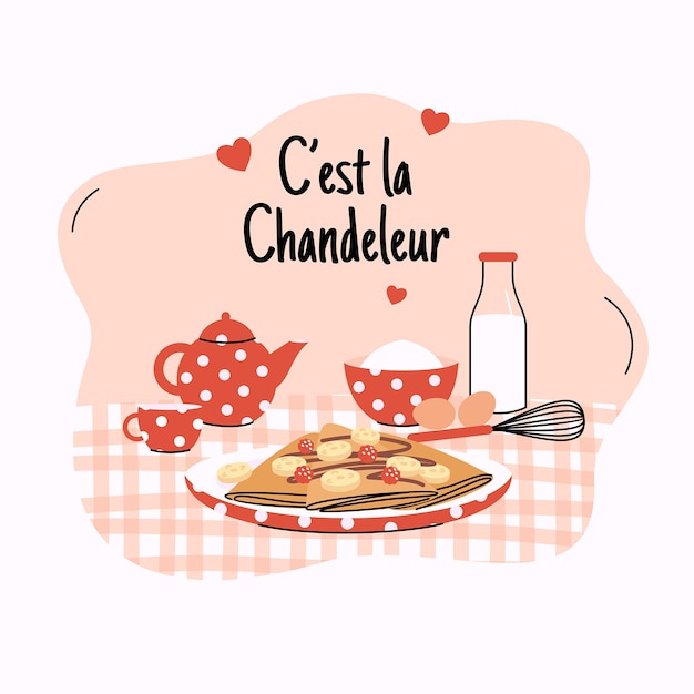 Бесплатное векторное изображение Плоская иллюстрация chandeleur