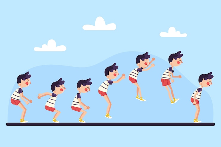 Free Vector flat character animation frames