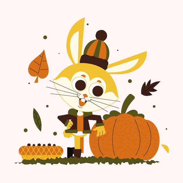 Free vector flat character illustration for autumn season celebration