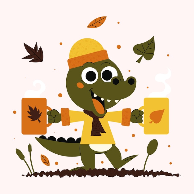 Flat character illustration for autumn season celebration