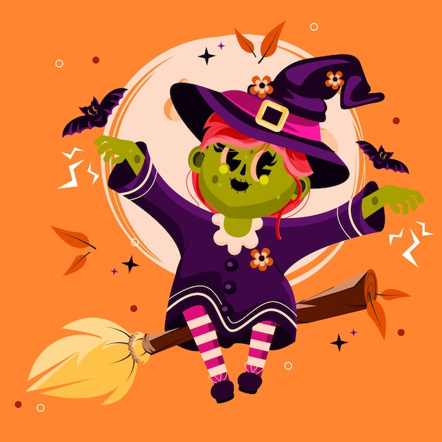 Free vector flat character illustration for halloween season