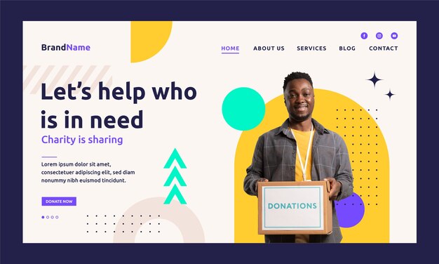 Flat charity event landing page