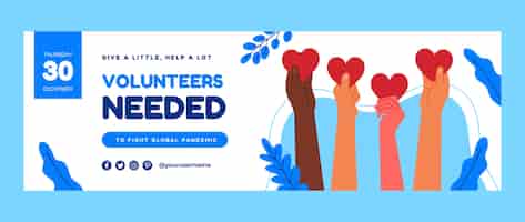 Free vector flat charity event twitter header
