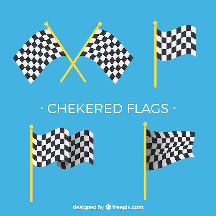 Free Vector flat checkered flag collection