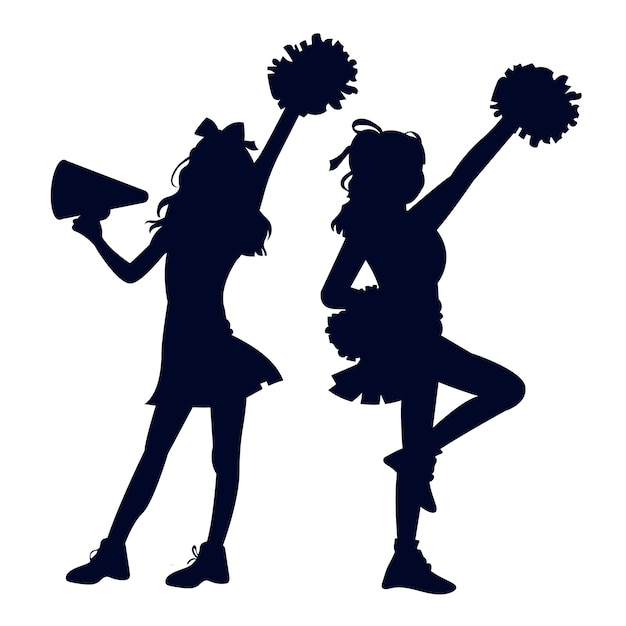 Flat cheerleader silhouettes collection