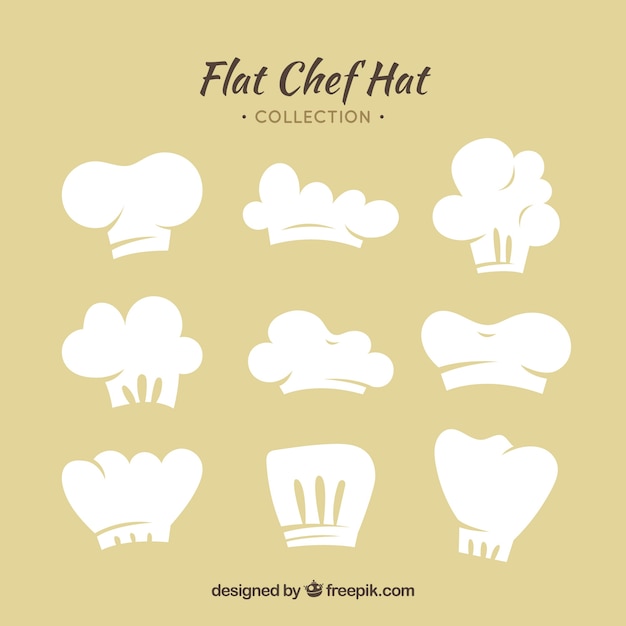 Free vector flat chef hat selection