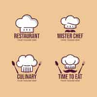 Free vector flat chef logo template