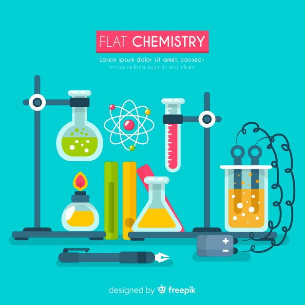 Flat chemistry background template