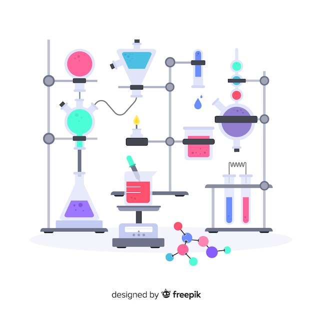 Free vector flat chemistry background