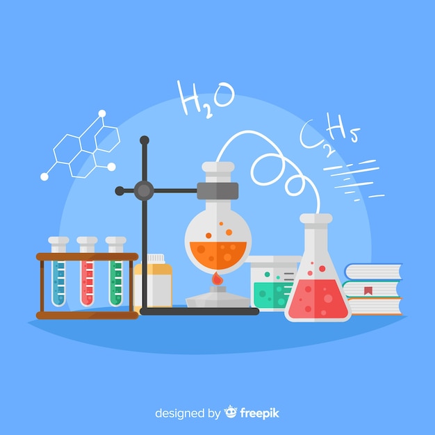 Free vector flat chemistry colorful background