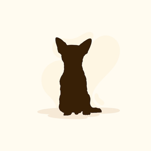 Free Vector flat chihuahua silhouette