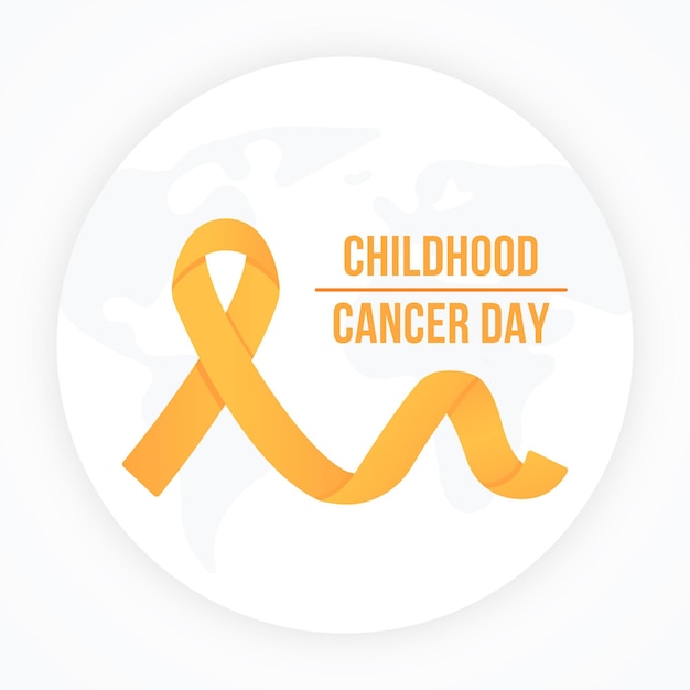 Flat childhood cancer day ribbon