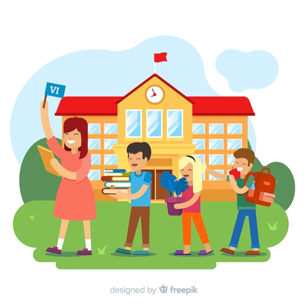 Free vector flat children back to school background