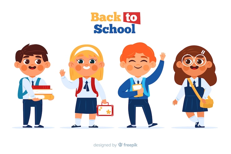 Free Vector flat children back to school collection