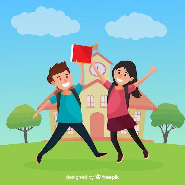 Flat Children Back to School Collection – Free Vector Download