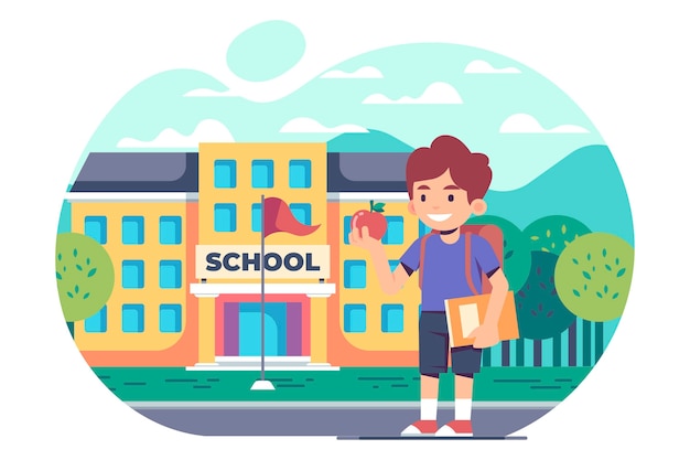 Free vector flat children back to school concept