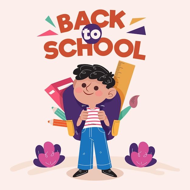 Free vector flat children back to school