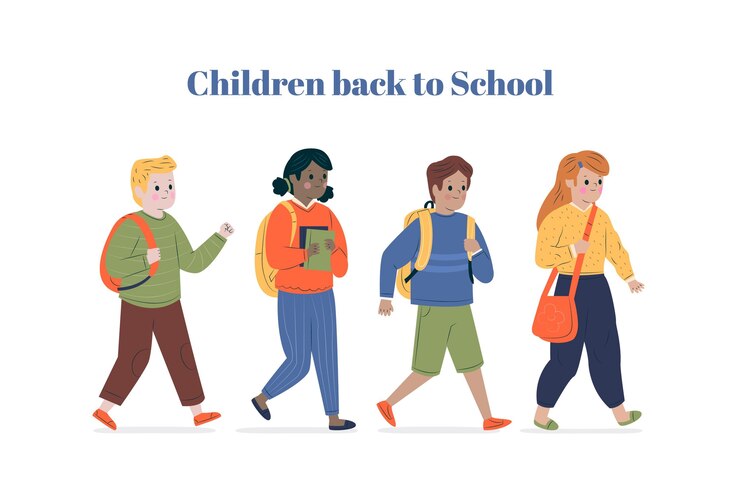 Free Vector flat children back to school