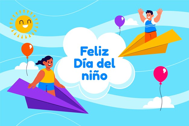 flat children's day in spanish background