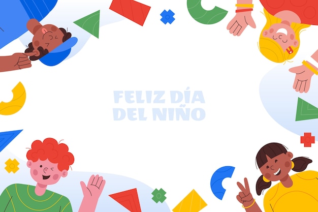 Free vector flat children's day in spanish background