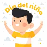 Vettore gratuito giornata dei bambini piatta nell'illustrazione spagnola
