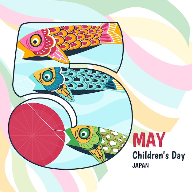 Free vector flat childrens day background