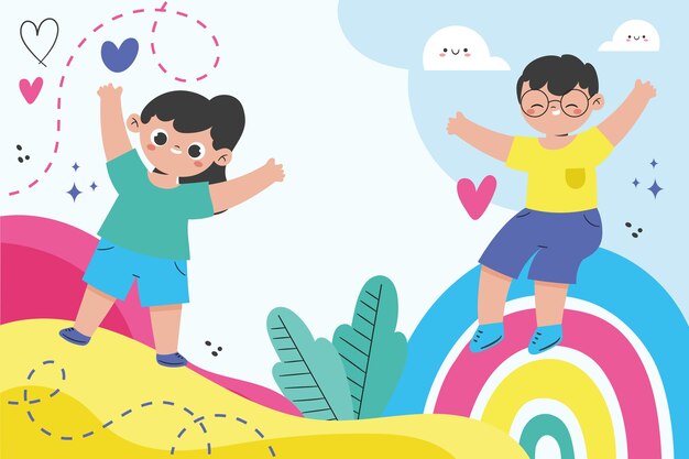 Free Vector flat childrens day background