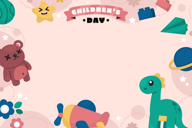 Flat childrens day background