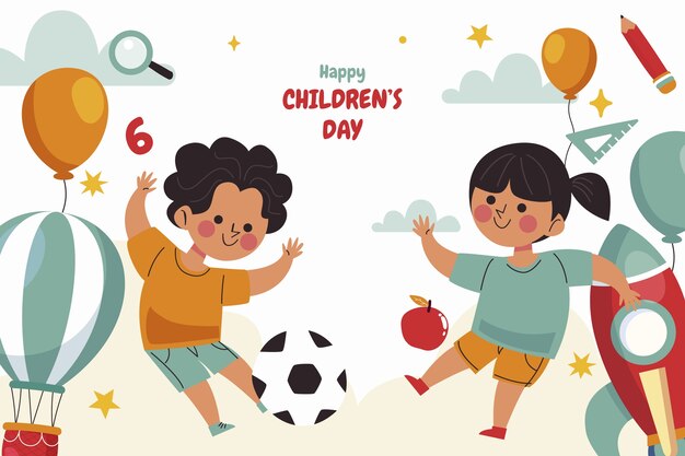 Flat childrens day background