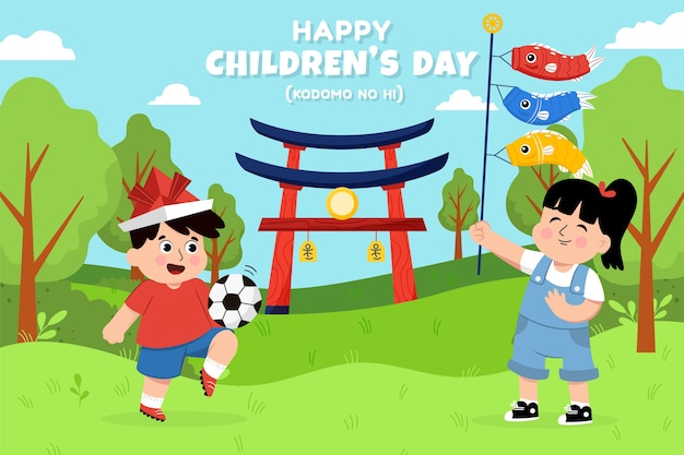 Flat childrens day background