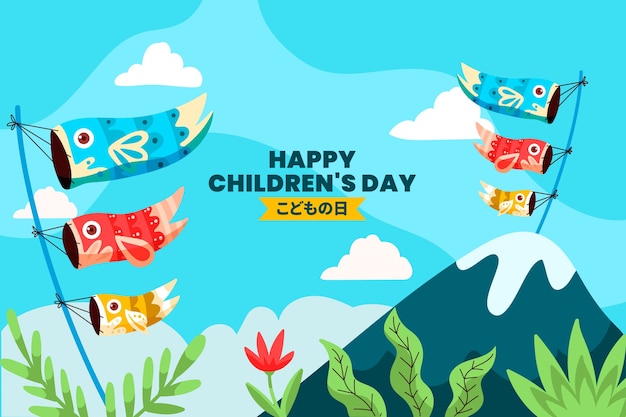 Free vector flat childrens day background