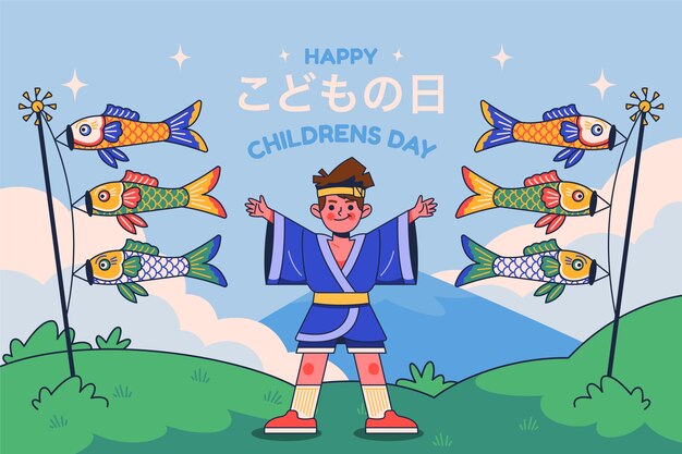 Flat childrens day background