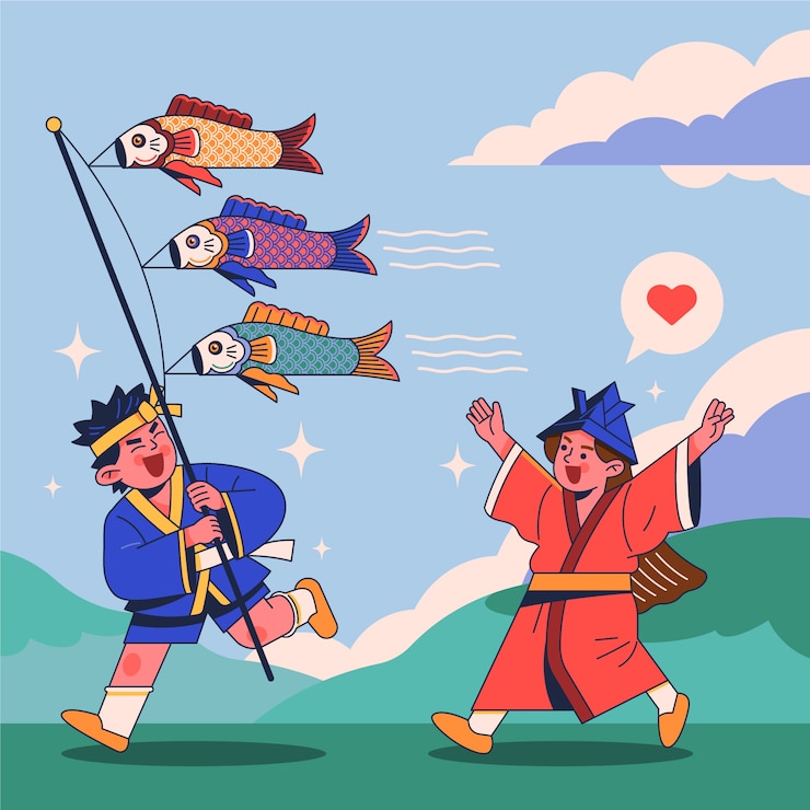 무료 Vector 플랫 어린이 날 그림